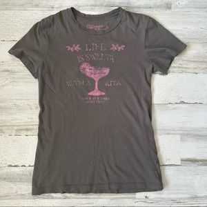 Margaritaville T shirt with pink graphics